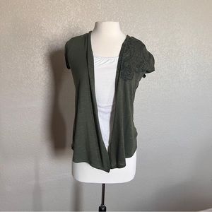 Top with an attached cardigan. Size Small.